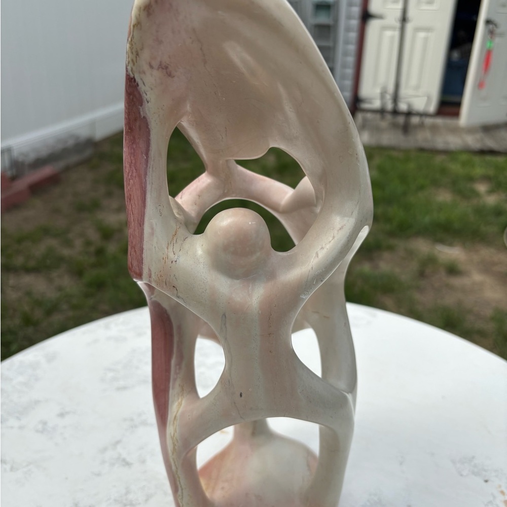 Kenyon soapstone Cream and Brown Sculpture